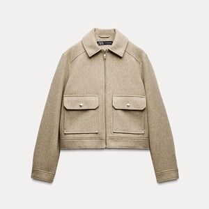 Zara Gold Accent Zip Up Jacket